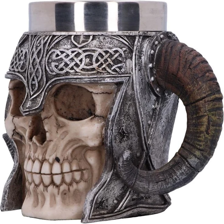 Figuren Shop GmbH Bierkrug Wikinger Totenkopf Krug - Walhalla - Gothic Bierkrug – Bild 5