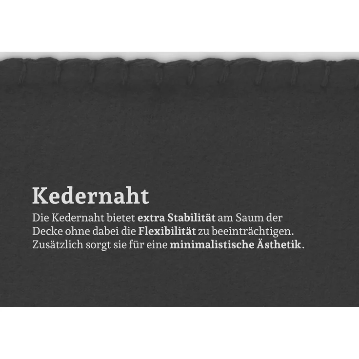 Fleecedecke mit Kedernaht - 130x170 cm Anthrazit – Bild 3