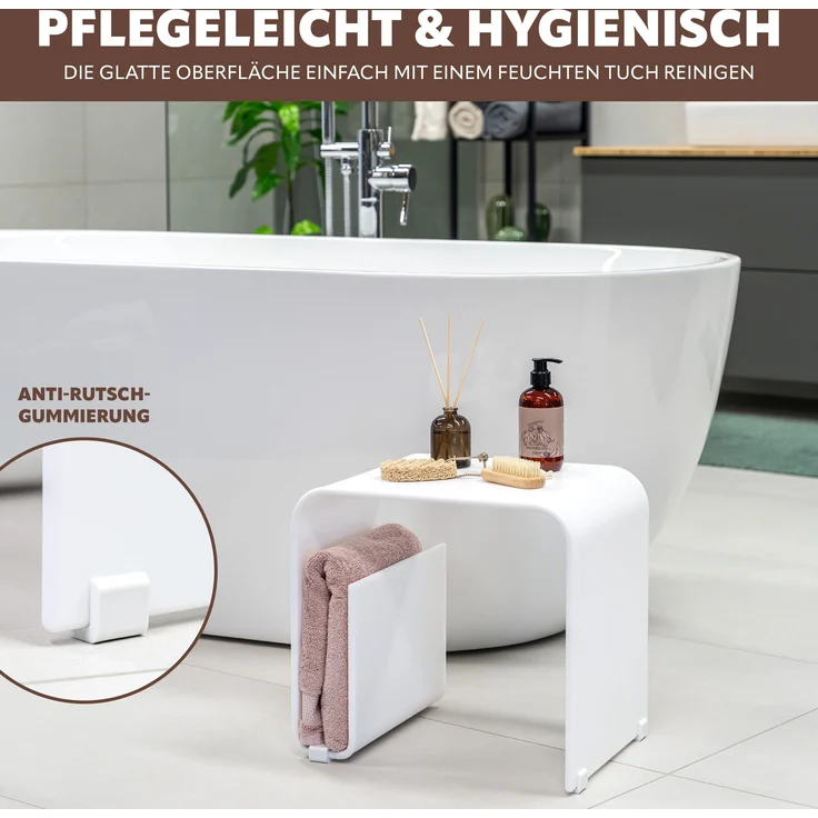 Acryl Beistelltisch mit Magazinhalter 2in1, weiß-matt – Bild 4