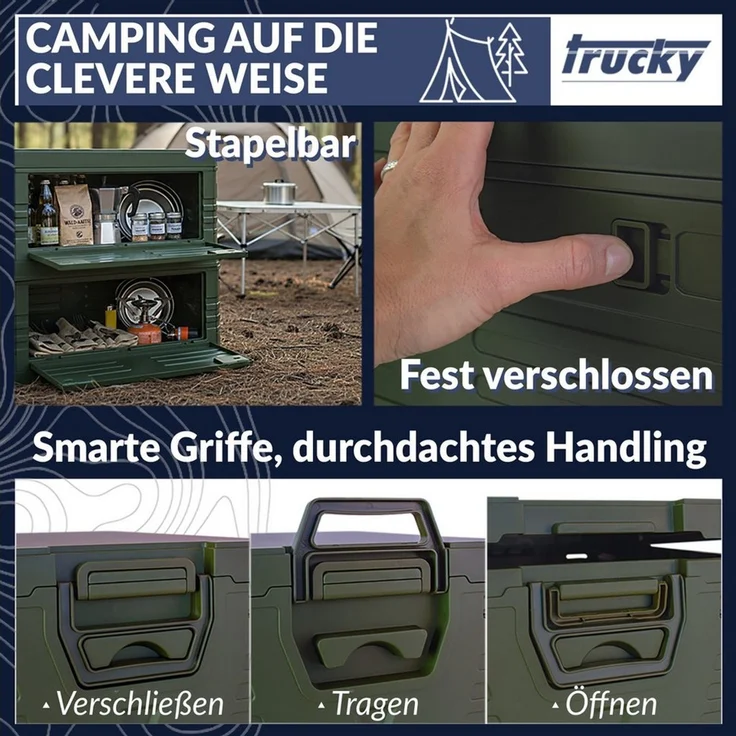 Trucky Faltbox Storage Box Camping Klappbox Klappkiste faltbar Grün Auswahl – Bild 4