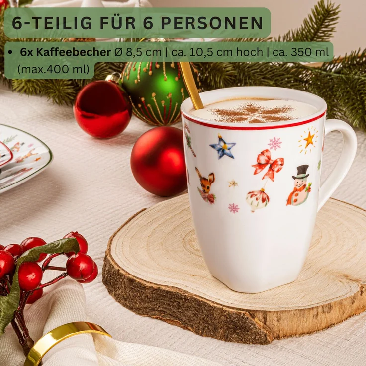 SÄNGER Kaffeebecher Set Bilgola Christmas Design 6 teilig – Bild 2