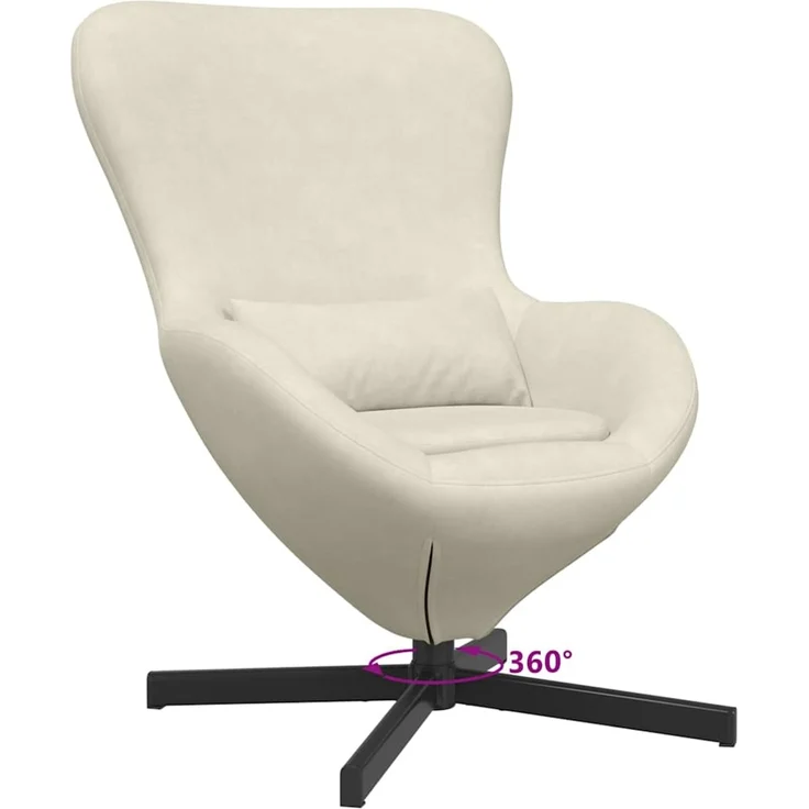 vidaXL Eiersessel Creme 63 x 73 x 90 cm Samt 42002765 – Bild 8