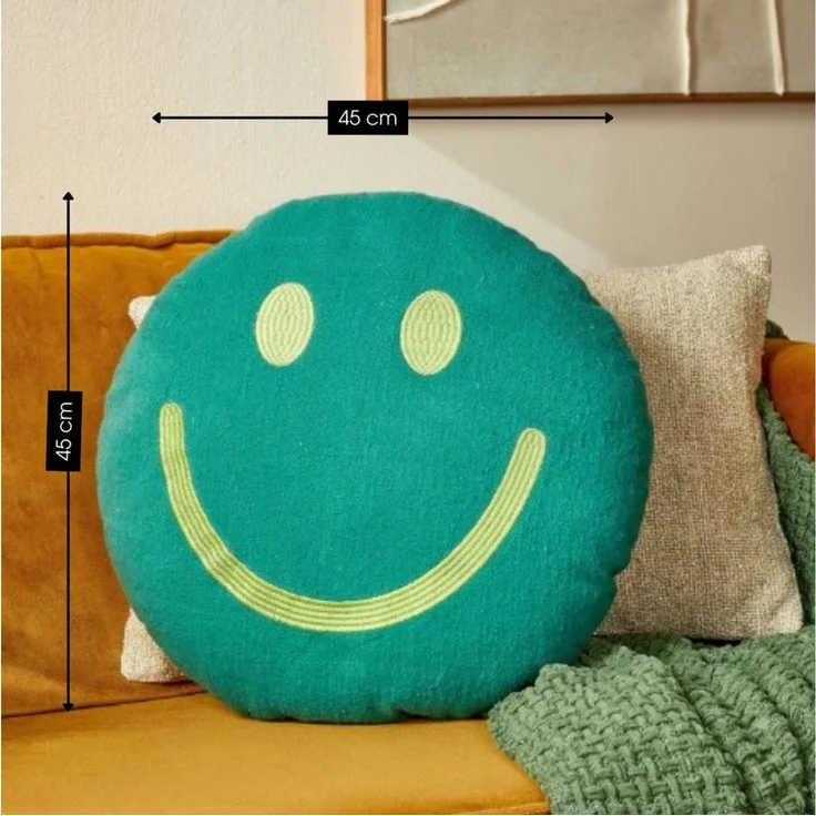 Mica Decorations Zierkissen Mica Decorations Smiley Deko Kissen – Ø45 x 10 cm – Bild 3