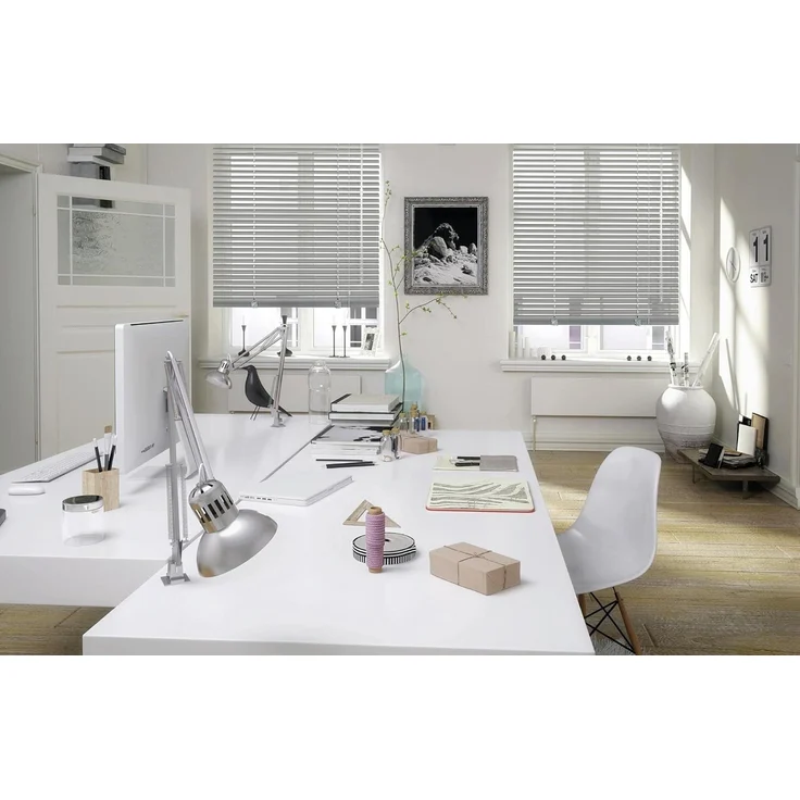 Deco Company Alu-Jalousie ohne Bohren, Zum Klemmen, Inkl. Klemmträgern, Sichtschutz, Lichtschutz, Blendschutz, Aluminium-Jalousie, Silber, 90 x 220 cm – Bild 18