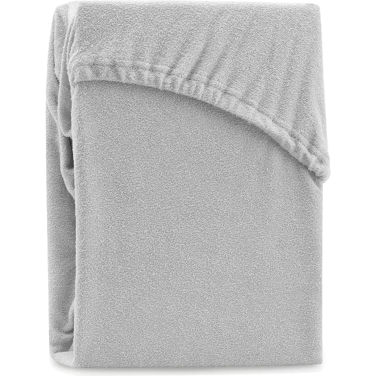 AmeliaHome Spannbettlaken 160x200-180x200 cm Frottee Baumwolle Spannbetttuch, grau – Bild 2