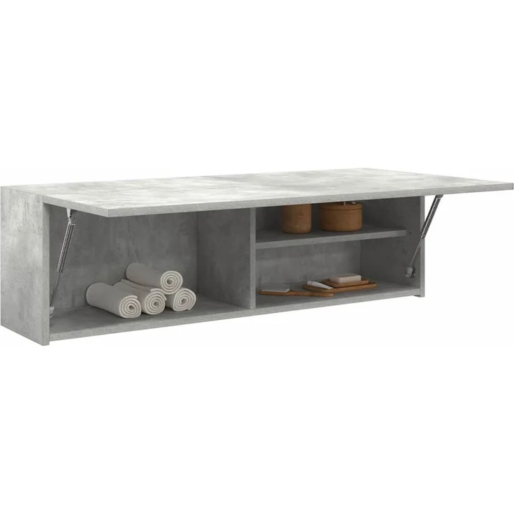 vidaXL Bad-Wandschrank Betongrau 100x25x30 cm Holzwerkstoff 860097 – Bild 1