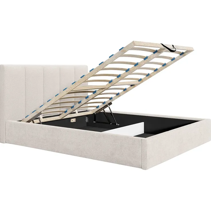 Vente-unique - KILACLO Bett Stoff Beige - B 213 cm x H 106 cm x L 170 cm – Bild 6