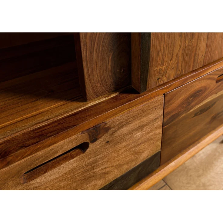 Kleiderschrank Sheesham 90x45x180 dunkelbraun lackiert MAILAND #210 – Bild 5
