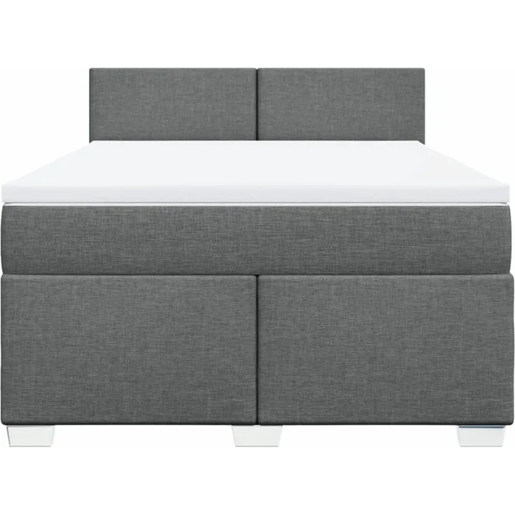 vidaXL Boxspringbett mit Matratze Dunkelgrau 160x200 cm Stoff 3285933 – Bild 4