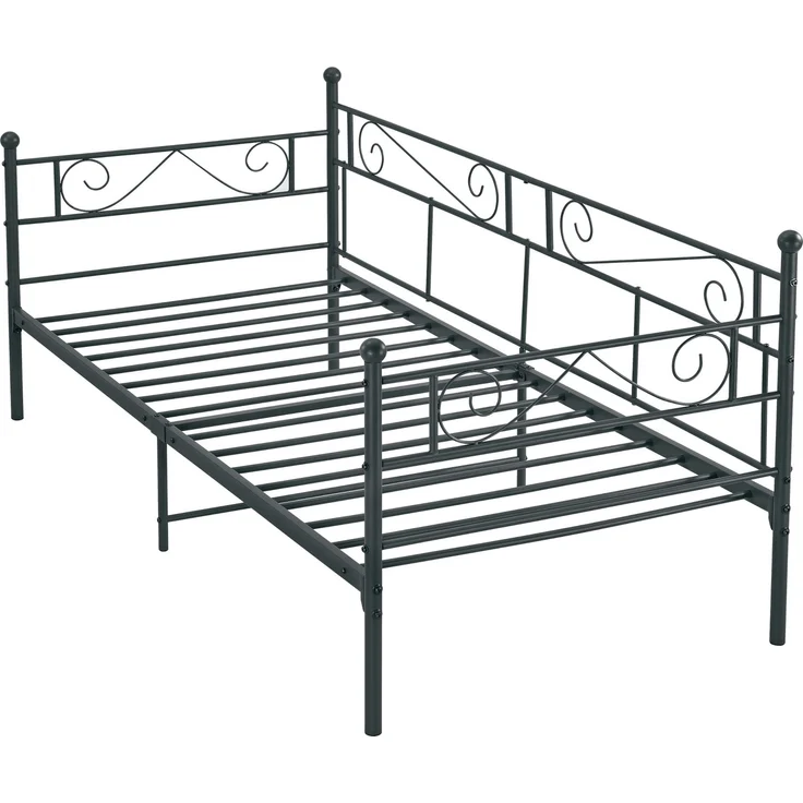 en.casa 'Kerava' Metallbett, Stahl schwarz, 90x200 cm – Bild 3
