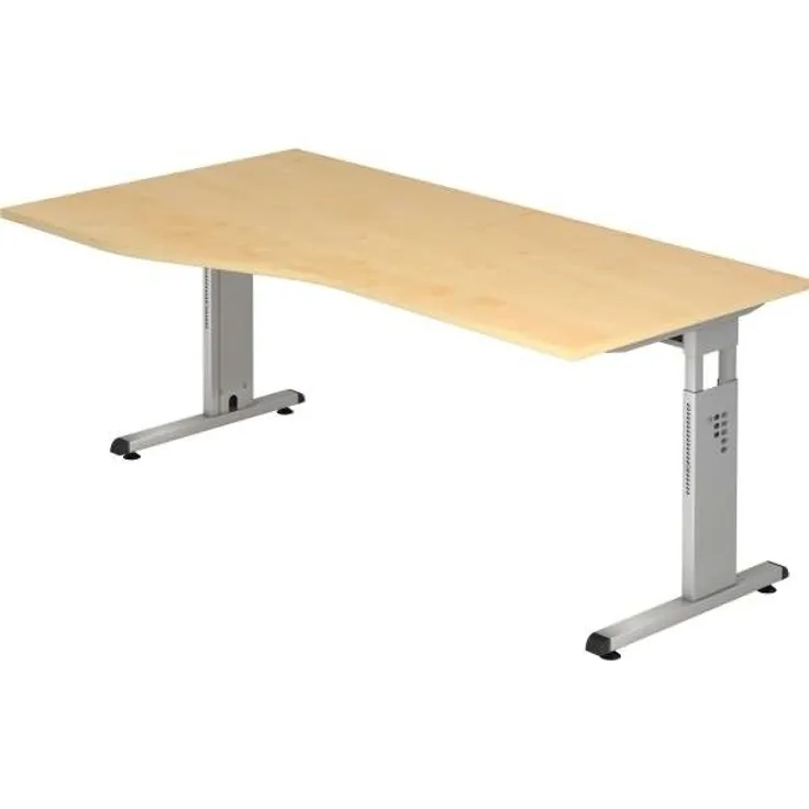 Schreibtisch OS18 C-Fuß 180x100 / 80cm Ahorn Gestellfarbe: Silber
