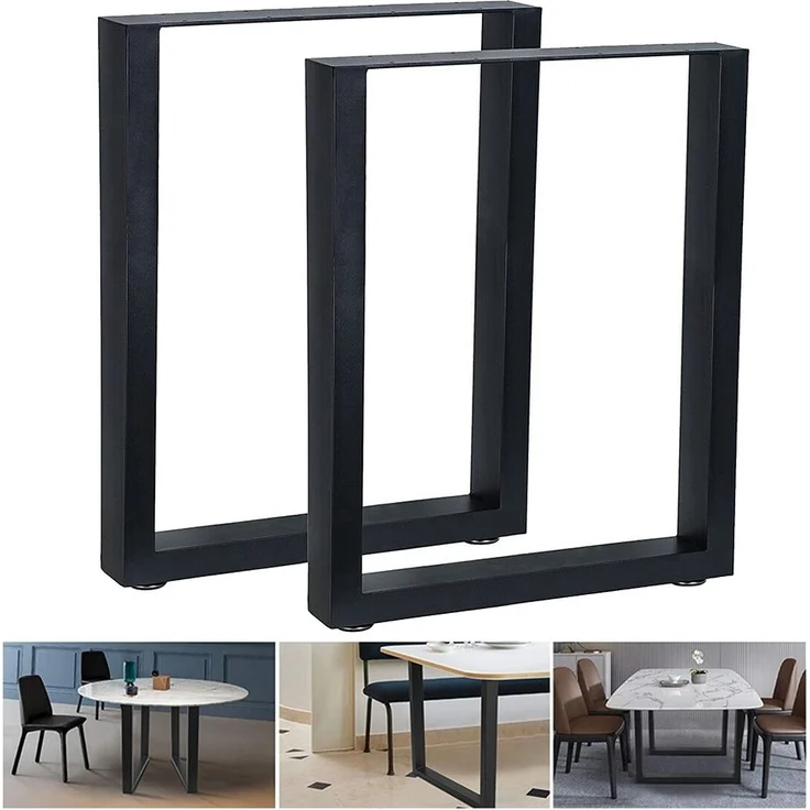 Tischuntergestell 80x72cm Möbelfüße Schwarz Tischbeine Industrie Bankkufen Stahl – Bild 10