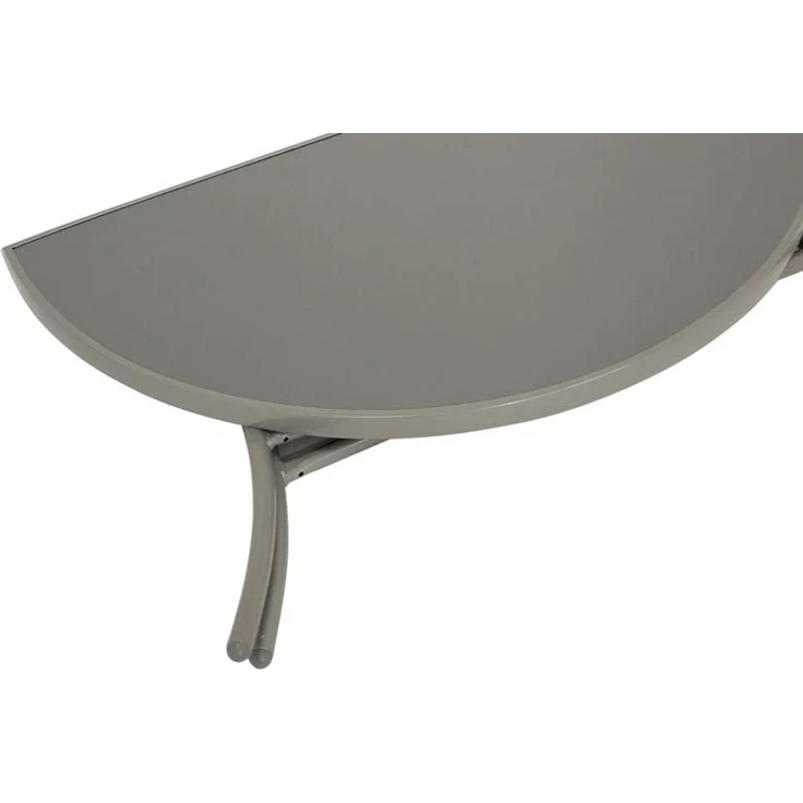 DEGAMO PALERMO Wandtisch, Alu + Metall + Glas, silbergrau/dunkelgrau, 110x58cm halbrund – Bild 4