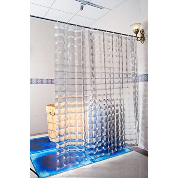 Euroshowers GmbH Duschvorhang 3D 180x200 Transparent, EVA Schimmelresistent Breite 180 cm