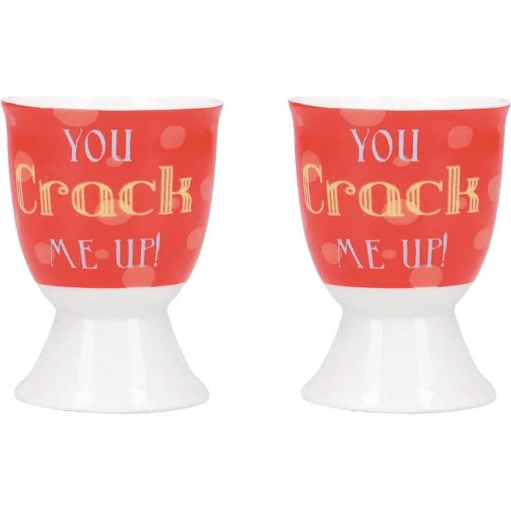 neuetischkultur 2er-Set YOU CRACK ME UP Eierbecher Porzellan