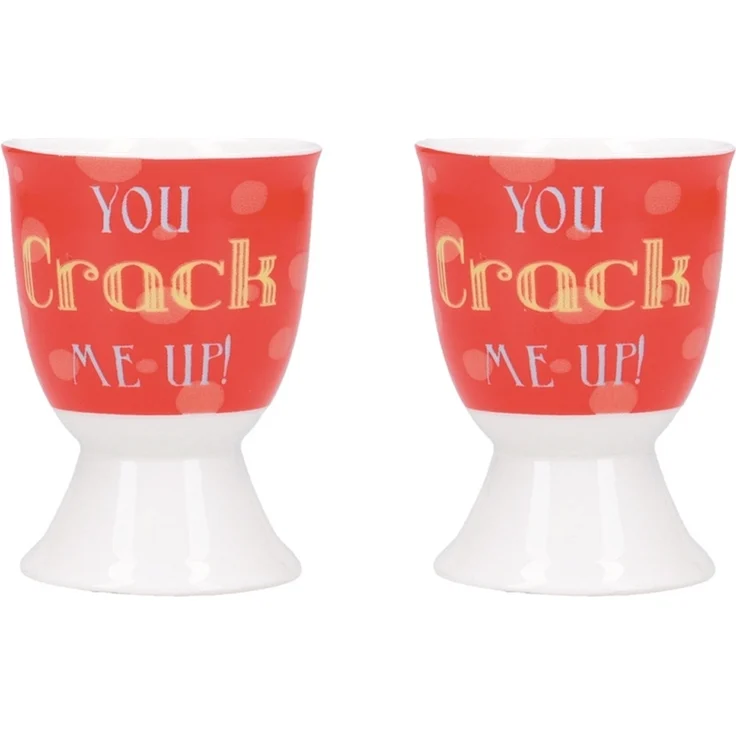neuetischkultur 2er-Set YOU CRACK ME UP Eierbecher Porzellan