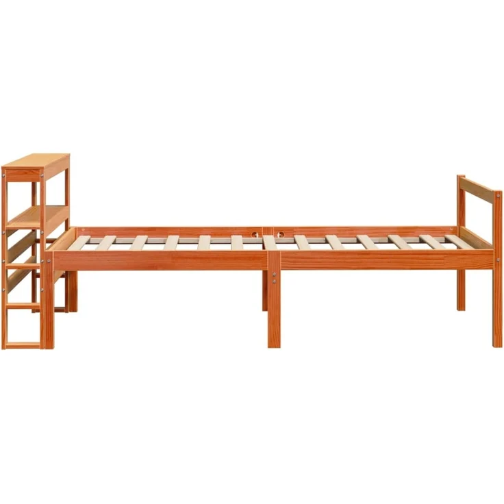 Einzelbettgestell Design für Erwachsene mit Kopfteil ohne Matratze Wachsbraun 75x190 cm d3118e – Bild 5