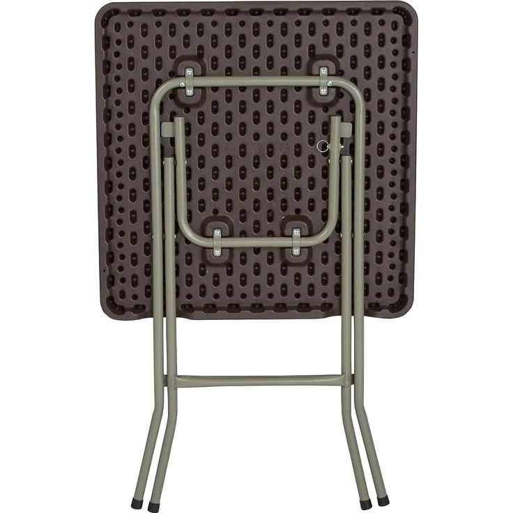 Flash Furniture Klapptisch aus Rattan, quadratisch, 4 m, Braun – Bild 8