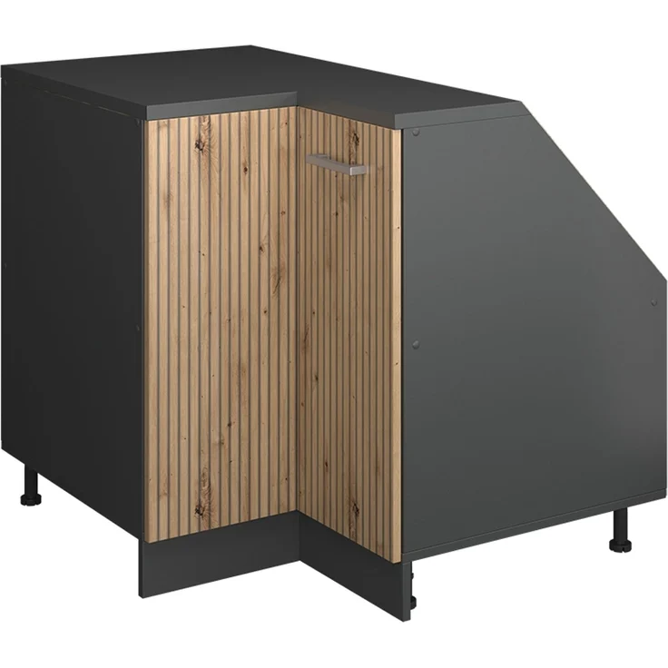 Eck-Küchenschrank für Dachschrägen R-Line Artisan-Eiche 75.6 cm mit 1 Tür, Schrankkorpus 60 cm Tiefe Vicco – Bild 1