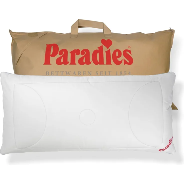 Paradies Kopfkissen Softy Top Duett Plus Bio, Füllung: 100% Polyester, Bezug: 100% Bio-Baumwolle, Seitenschläfer, Rückenschläfer, mit zusätzlicher Außenhülle
