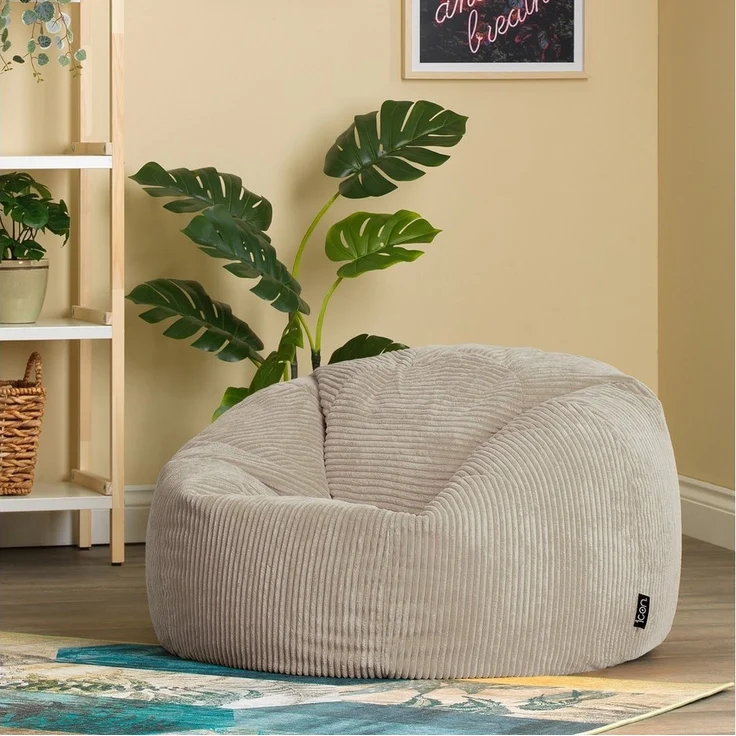 icon Sitzsack Erwachsene 2er Set Klassischer Sitzsack aus Cord „Kingston“, 85x50cm, Made in Germany, für Erwachsene & Kinder, mit Füllung – Bild 2