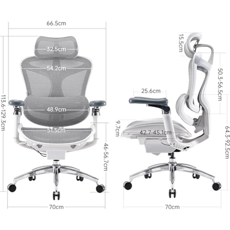 SIHOO Doro C300 Pro Ergonomischer Bürostuhl mit ultraweichen 6D-Armlehnen, dynamischer Lendenwirbelstütze, Sitztiefenverstellung und verstellbarer Rückenlehne, Schreibtischstuhl für Home Office (Weiß) – Bild 11