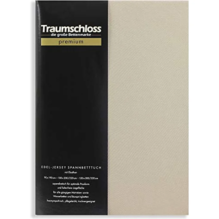 Traumschloss Premium Edel-Jersey Spannbettlaken kiesel 140-160x200-220 – Bild 2