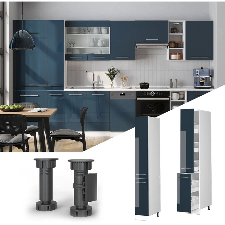 Apothekerschrank Fame-Line Dunkelblau Hochglanz 30 cm Vicco – Bild 2