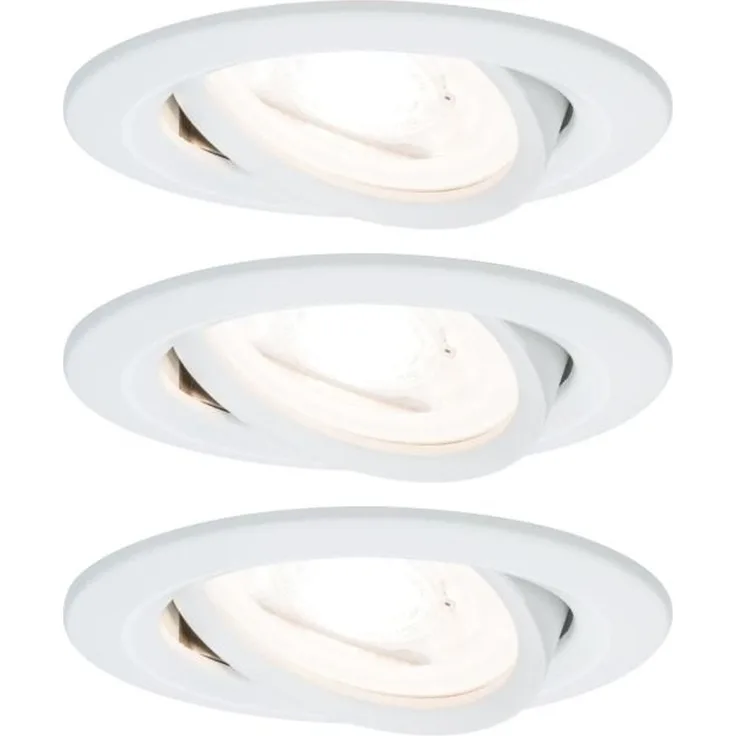 Paulmann No. 93431 LED Einbauleuchten Nova rund 6,5W GU10 Weiß matt 3er-Set schwenkbar