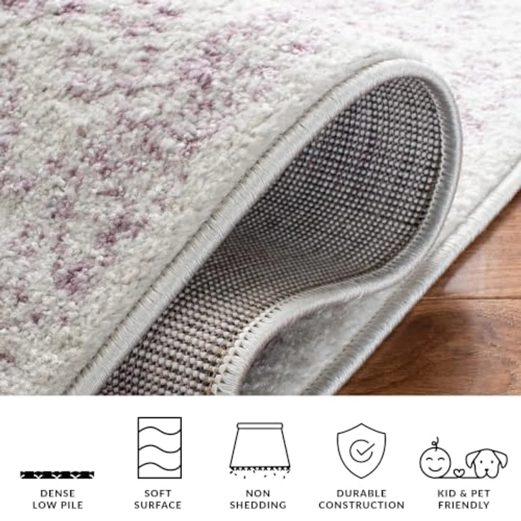 Safavieh Läufer 76x183 cm - Adirondack Collection - Transitional Design, Elfenbein & Lavendel, Pflegeleichte Synthetikmischung, Ideal für Wohnzimmer, Schlafzimmer, Büro – Bild 6