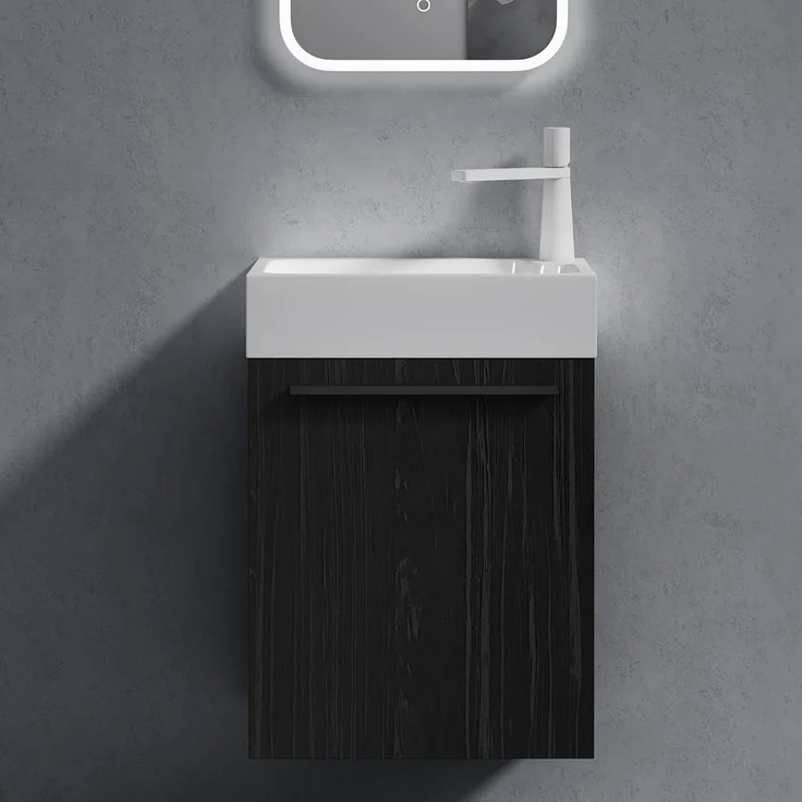 doporro Badezimmer-Set Badmöbel-Set Gäste WC Waschbecken Waschtisch mit Unterschrank PISA – Bild 1