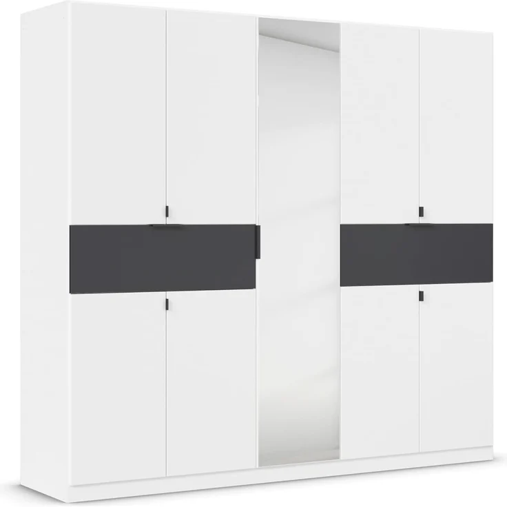 rauch Drehtürenschrank Kleiderschrank Schrank Garderobe Wäscheschrank TICAO (Schubladen in der Höhe variabel positionierbar) mit 2 geräumigen Schubladen, viel Stauraum MADE IN GERMANY