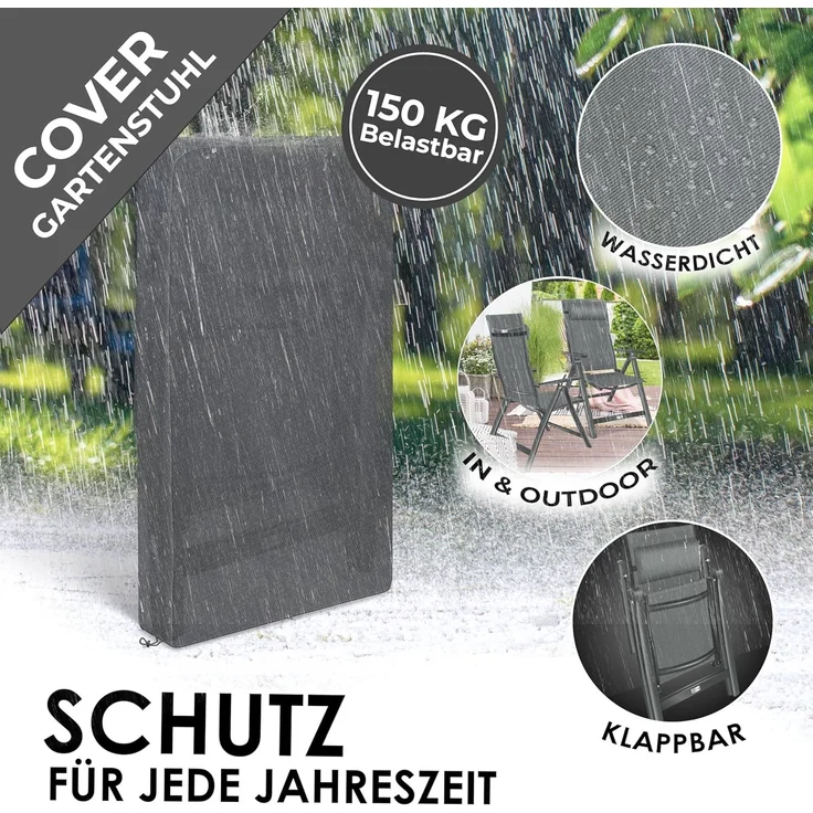 KESSER® Gartenstuhl Hochlehner mit Armlehnen | Aluminium Klappstuhl inkl. Kopfkissen Campingstuhl 7-Fach Verstellbar Rückenlehne | Atmungsaktiv & Wetterfest | Klappbar & Anti-Rutsch Anthrazit, 1 Stück – Bild 10