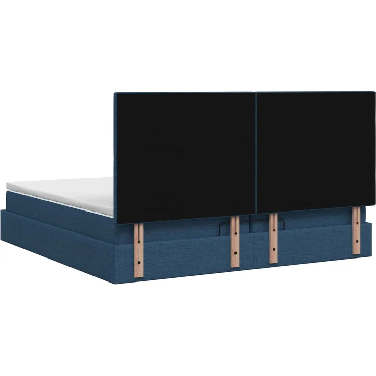 vidaXL Ottoman Bett mit Matratze mit Kopfteil Blau 200 x 200 cm Stoff 3457521 – Bild 9