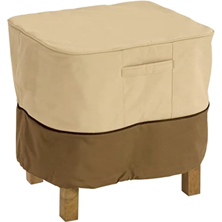 Classic Accessories Veranda Haltbare Möbelabdeckung für quadratische Gartenottomane-Sitzhocker L – Bild 2