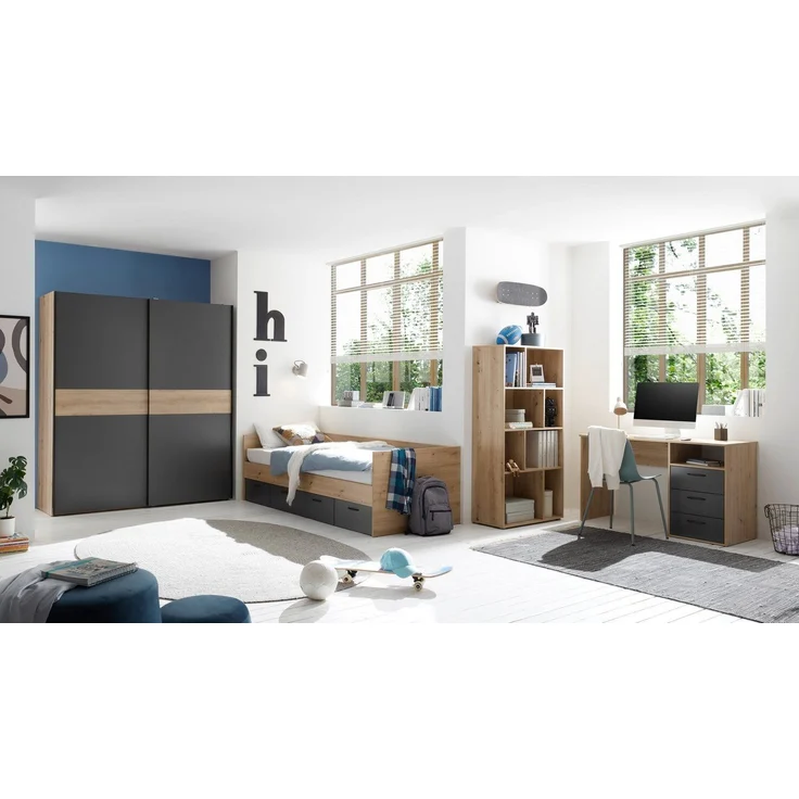 Jugendzimmer Liam in Artisan Eiche und Graphit 4 teiliges Kinderzimmer Komplett Set – Bild 5