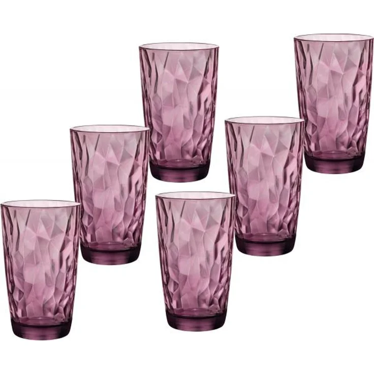 Trinkglas Bormioli Rocco Diamond Lila Glas 470 ml (6 Stück) Default Title – Bild 1