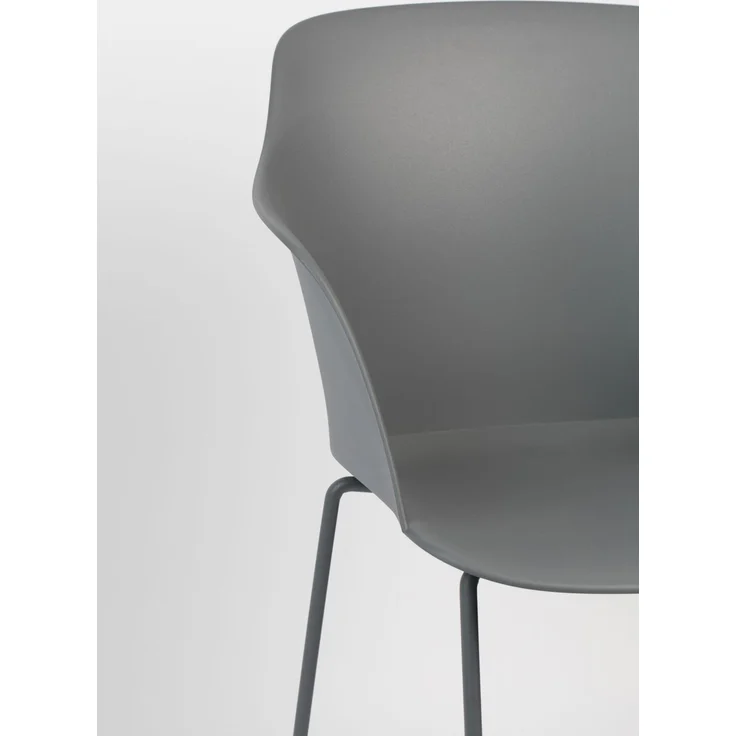 Sessel Tango im 2er-Set, Grau mit Stahlgestell für das Wohnzimmer 58x54x81,5 cm – Bild 10