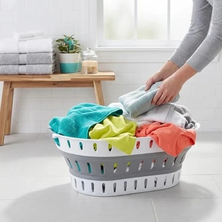 König Design Wäschekorb faltbar Wäschesammler Wäschebox Wäschetonne Organizer, Laundry Baskets Wäschewanne robust, platzsparend, Aufbewahrungskorb – Bild 7
