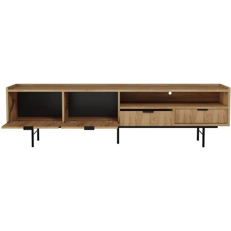 Beautysofa TV-Schrank Evron mit 2 Schubladen, Türen und offene Ablage (zwei moderne Farben zur Auswahl) Breite: 200 cm oder 150 cm – Bild 3