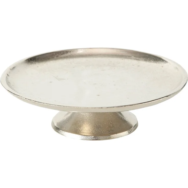 BOLTZE GRUPPE GmbH Tablett Deko-Tablett FLAIRE, Ø 19 cm, Silbergrau, Aluminium, (1-tlg)