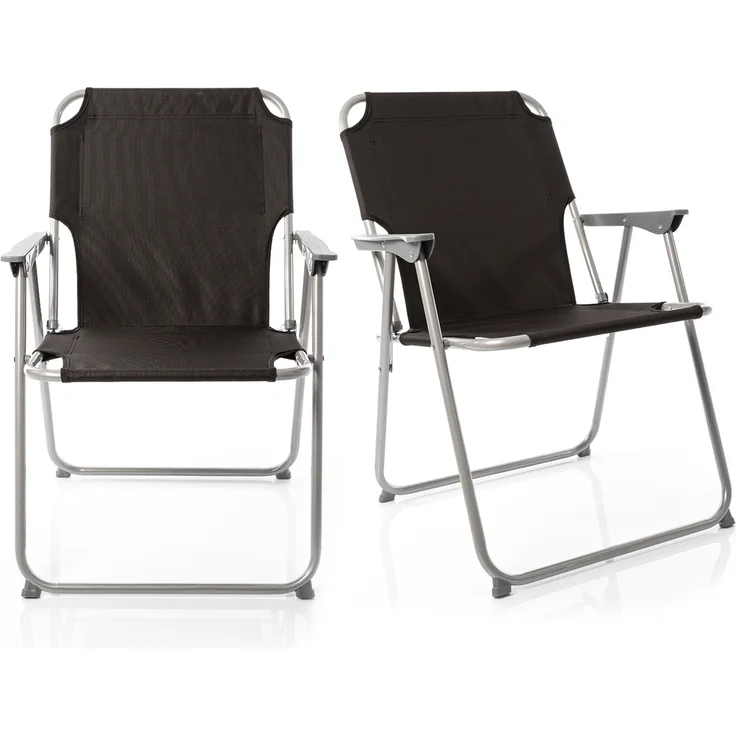 BigDean Klappstuhl Schwarz Campingstuhl Faltstuhl Angelstuhl robust klappbar bis 120kg – Bild 7