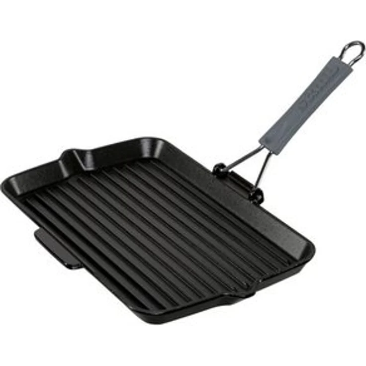 Staub Grill Pans Grillpfanne mit Ausgießnase 34 cm, Gusseisen, Schwarz – Bild 4