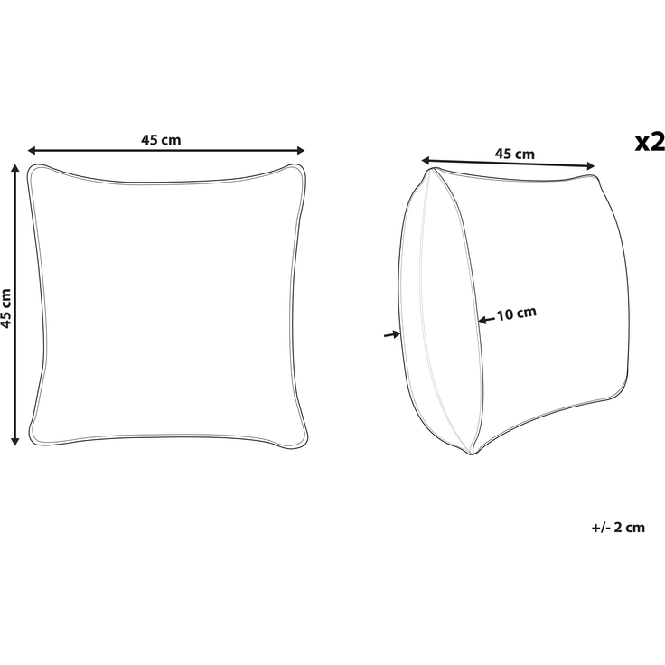 Kissen 2er Set Blumenmuster CALATHEA Baumwolle 45 x 45 cm Gelb