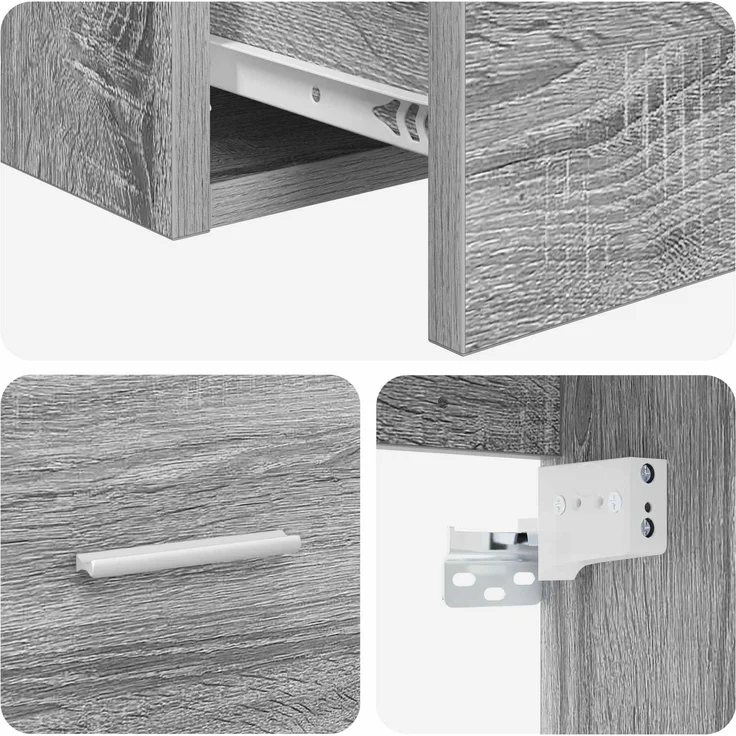 vidaXL Wandmontierter Waschbeckenunterschrank Grau Sonoma 3404387 – Bild 10