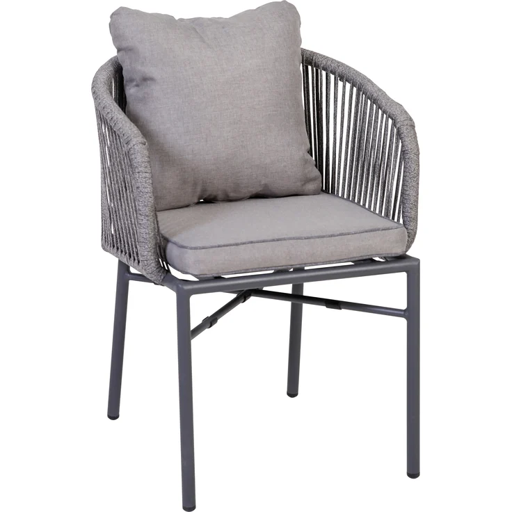 greemotion Stapelsessel Calgary, Gartenstuhl, komfortabel, Aluminium, inkl. Kissen, silber/grau – Bild 1
