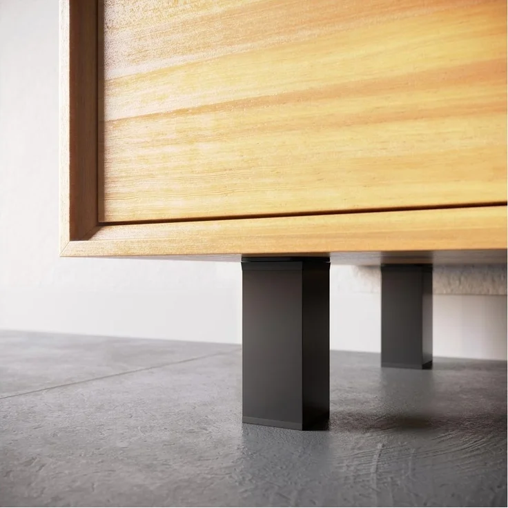 sossai® Möbelfuß Design-Möbelfüße, 4er & 8er Set, höhenverstellbar MFV1, Farbe: Schwar, (8-St), Farbe: Schwarzmatt – Bild 3