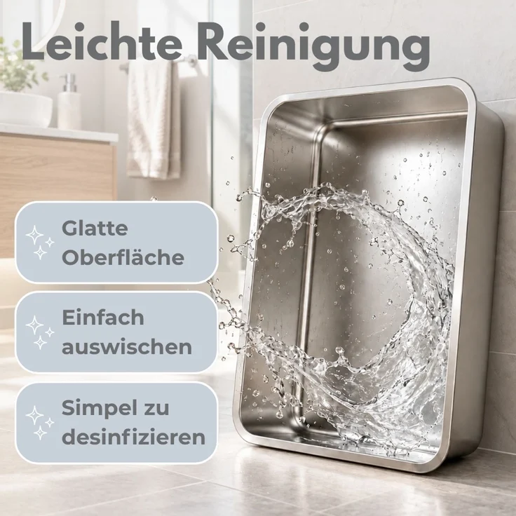 2er Set Edelstahl Katzenklo Groß Katzentoilette Edelstahl Wanne Katzenklo Metall Katzen Klo hoher Rand Geruchsarm Katzentoiletten Offen Edelstahlwanne Katzen Zubehör – Bild 6