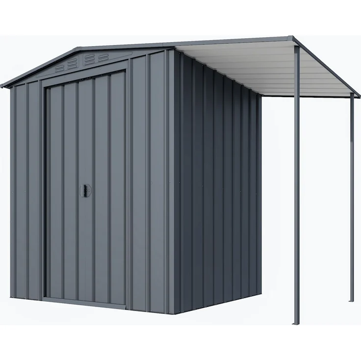 Globel Gerätehaus "Gartenmanager Dream" 65, anthrazit inkl. Schleppdach – Bild 2