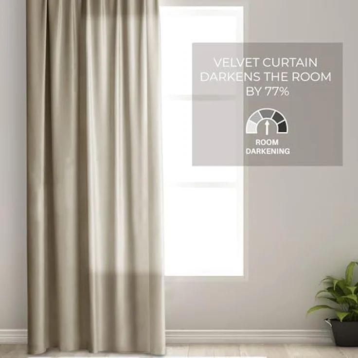AmeliaHome Gardine Gardine Kräuselband Vorhang VerdunkelndSamt Textil Multifunktionsband, Multifunktionsband (1 St), verdunkelnd, Samt Textilien, mit Raffhalter – Bild 5